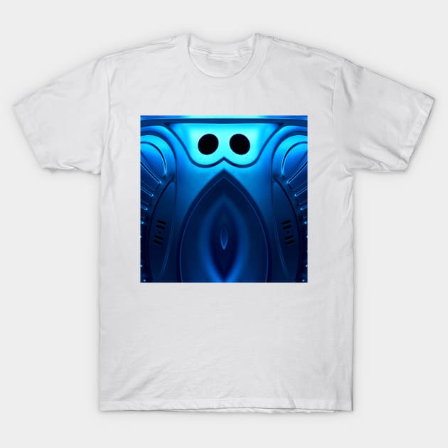 stainless steel sinks in futuristic patterns gunmetal blue THREE T-Shirt by mister-john